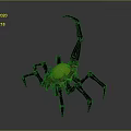 Scorpion With Black Mechanical Legs Green Glowing Body Part And Curved Stinger