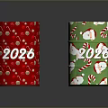Festive 2026 Christmas Decorative Containers Red Green With Stars Santa And Candy Canes