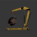 Yellow Industrial Crane Lifting Metal Block With Stable Base And Wheels