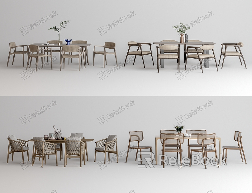 Nordic Dining Table and Chair Combination Dining Table and Chair model