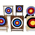 Durable Archery Targets With Wooden Stands And Colorful Bullseye Rings For Training