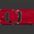 Red Classic Sports Car With Black Roof Sleek Design Shiny Wheels And Reflection