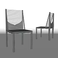 Modern Black Dining Chairs Featuring Linear Backrest And Contemporary Sleek Design 3d model