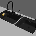 Stainless Steel Double Bowl Kitchen Sink With Faucet For Fruit Washing