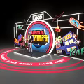 Annual meeting photo clock-in wall Zhao camera modeling light with luminous small stage game style 3d model