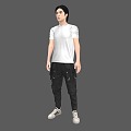 Men Handsome Men Young Men T-Shirt Men Standing Animation Bound Bones 3d model