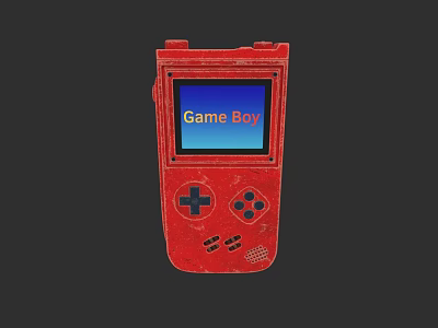 Red Game Boy Electronic Toy With Screen And Control Buttons 3d model