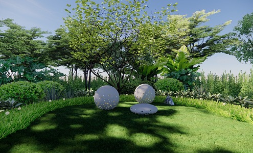 plant combination plant flower border shrub landscape plant flower 3d model