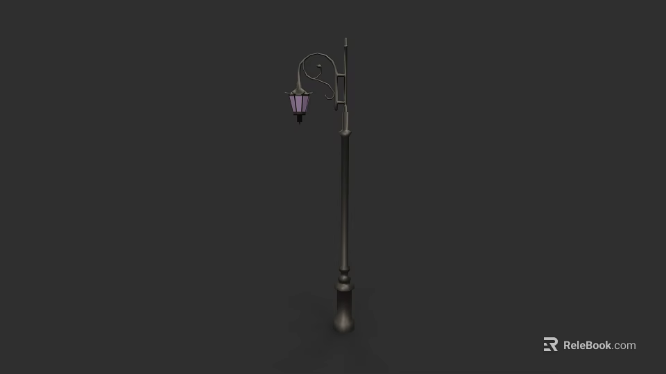 Outdoor Lamp with Curved Bracket and Lantern Shaped Shade Vintage Design for Garden Lighting 3d model 