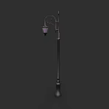 Outdoor Lamp with Curved Bracket and Lantern Shaped Shade Vintage Design for Garden Lighting