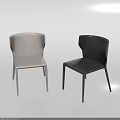 Modern Single Chairs in White and Black with Simple Smooth Surface Design 3d model