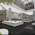 Modern Hotel Public Lounge Area With Comfortable Sofas Coffee Tables And Green Plants