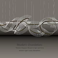 Modern Light Luxury Abstract Chandelier with Dynamic Light and Form Design