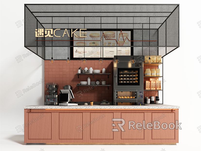 Modern snack shop model