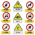 Different Types of Traffic Signs with Prohibition Warning and Safety Messages