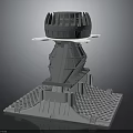 Gray 3D Printed Mechanical Device With Multi Layer Base And Top Grid Structure 3d model