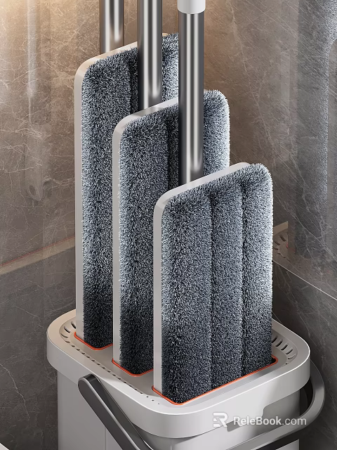 Soft Absorbent Cleaning Cloths On Storage Rack For Daily Use 3d model