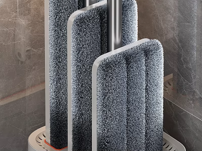 Soft Absorbent Cleaning Cloths On Storage Rack For Daily Use 3d model