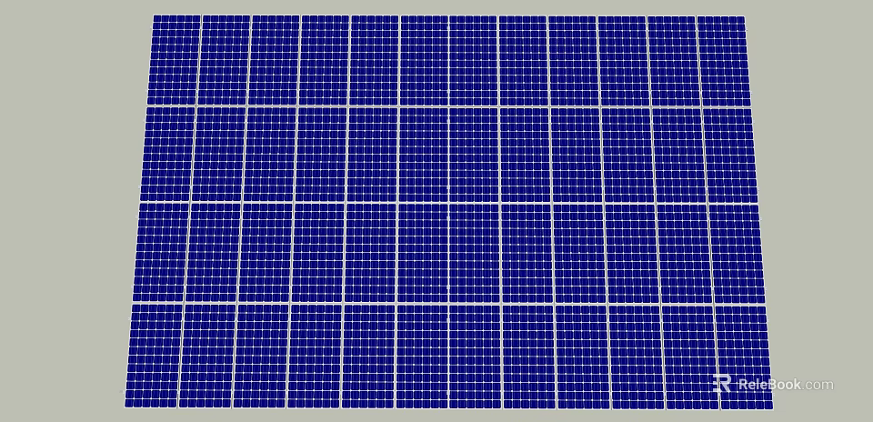Solar Panels Arranged In Blue Grid For Renewable Power Generation 3d model 