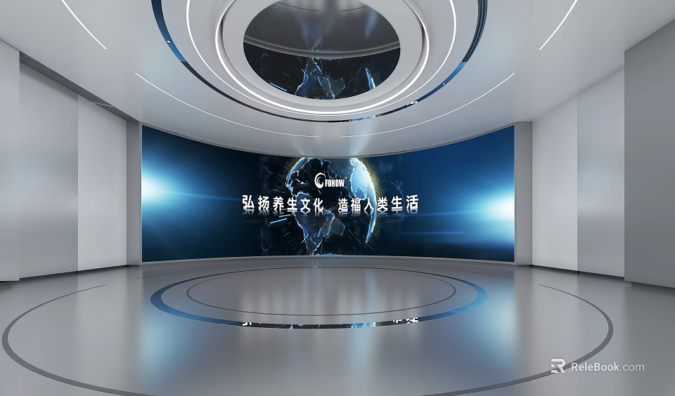 Jiangxiang Culture Exhibition Hall With Circular Design And Large Screen Creating Life Taste 3d model 
