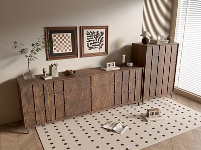 Modern Wood Grain Cabinet Simple Style Cabinet Whole Cabinet Sideboard Balcony Cabinet Storage Cabinet Entrance Cabinet 3d model