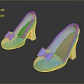 Blue High Heels With Bow And Sparkly Rhinestone Decor For Women Fashion