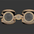 Vintage Brass Binoculars With Ornate Metallic Finish And Classic Retro Design Details