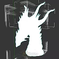 Game And Movie Mythical Dragon Character White Sculpture With Intricate Horns And Scales