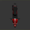 Red Electric Scooter With Modern Design White Stripes Black Seat And Red Rims