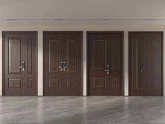 American Style Door Entry Door Bedroom Door 3d model