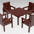 Wooden Coffee Table With Four Matching Chairs For Living Room Furniture Setup