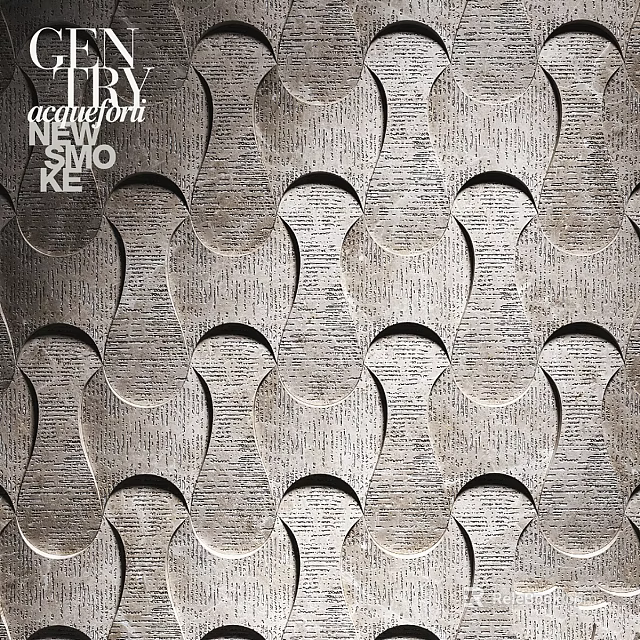 Innovative Textured Pattern Design With Repeating Curved Motifs And Metallic Finish 3d model 