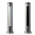 Sleek Modern Tower Air Conditioner Fan with Silver Black Finish and Digital