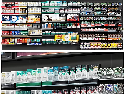 Commodity Store Commodity Shelf Grocery Tobacco and Alcohol Convenience Store Ornaments Convenience Store Shelf 3d model