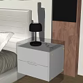 Table lamp combination table lamp bedside table 3d model