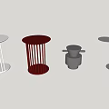 Modern Side Tables In White Red Gray With Diverse Design Styles 3d model