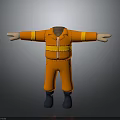 High Visibility Orange Safety Workwear With Reflective Stripes And Black Boots