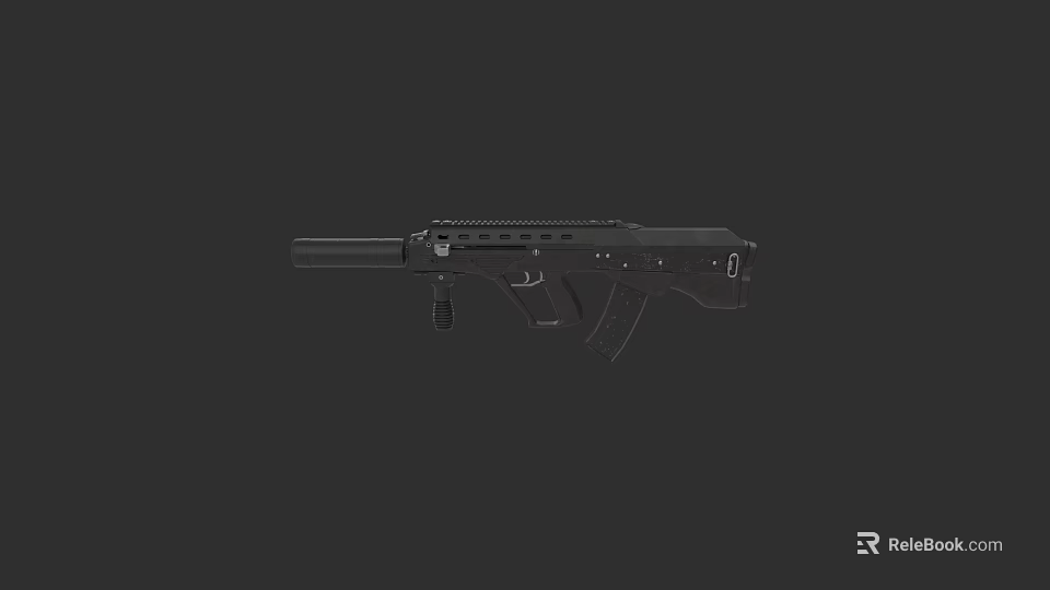 Black Tactical Rifle 3D Model Design With Dark Gray Background 3d model 