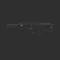 Black Tactical Rifle 3D Model Design With Dark Gray Background