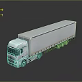 White Box Truck With Long Cargo Trailer And Multiple Wheels On Smooth Surface 3d model