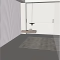 Modern Minimalist Living Room With Bright Vertical Curtains And Natural Light