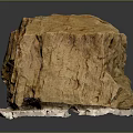 Natural Wood Stone With Yellowish Brown Color And Rough Natural Texture Displayed On White Base