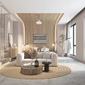 Minimalist Hotel Room Interior Design With Wooden Ceiling Sofa Projection Screen And Comfortable Bed