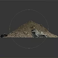 Large Construction Debris Pile With Soil Rocks And Discarded Materials 3d model