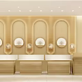 Modern Jewelry Store Interior Design With Wooden Display Cases Bright Counters And Lighting