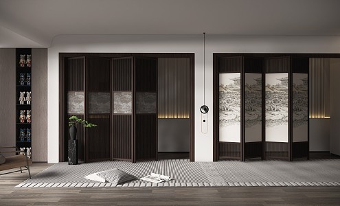 New Chinese Folding Door 3d model