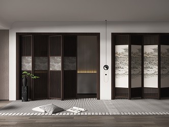 New Chinese Folding Door 3d model