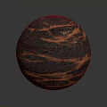 Natural Wood Stone Spherical Object With Unique Surface Texture And Dark Red Tones