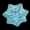 Blue Snowflake Shaped Decorative Light with Crystal Sparkling Layers and Elegant Design 3d model