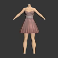 Pink Strapless Short Dress On Mannequin With Fitted Design And Fashion Style
